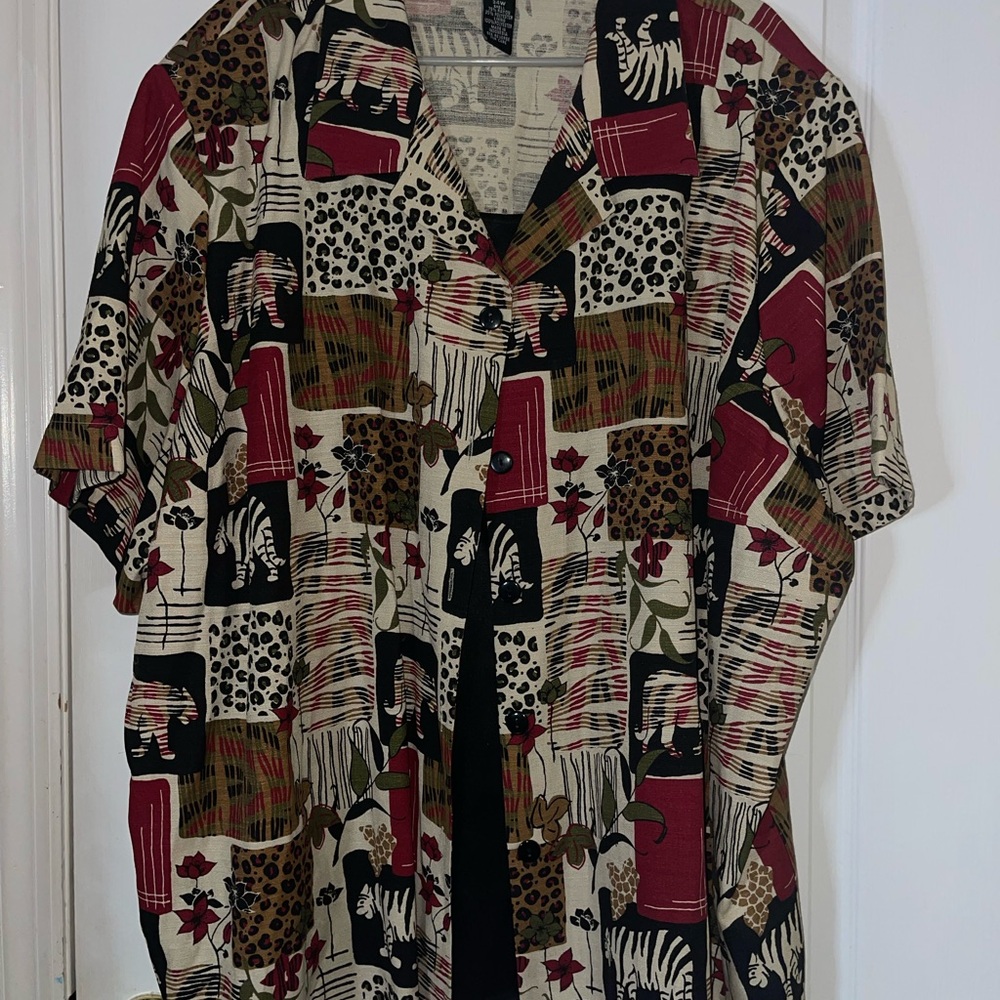 Animal Print Button-Up Shirt